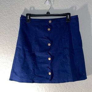 BLUE BUTTON DOWN MINI SKIRT